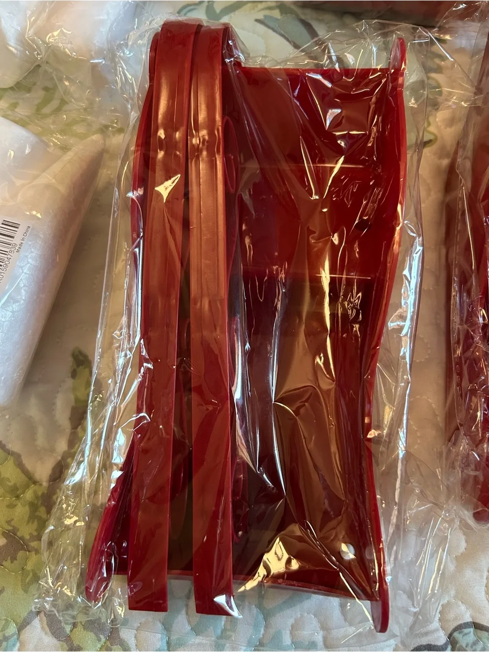 9 paks of White Foam Cone Party Decorations & 3 Red Plastic Sleds for crafting